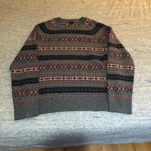 J. Crew Lambswool Fair Isle Sweater